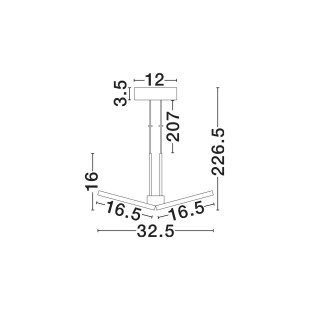 Lampa wisząca 2 punktowa Trigna 32,5cm LED 2700-3000K szampańskie złoto