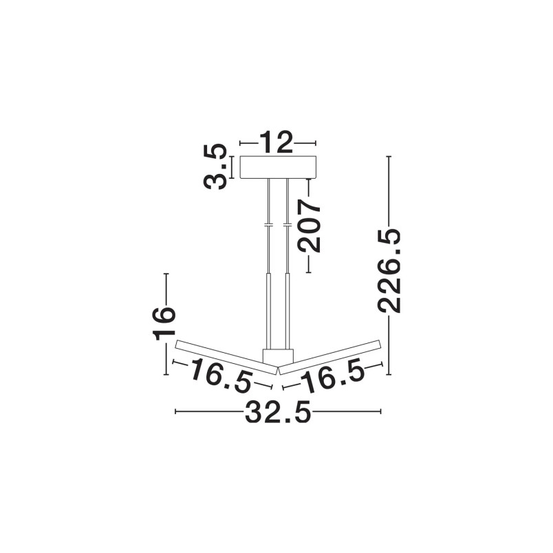 Lampa wisząca 2 punktowa Trigna 32,5cm LED 2700-3000K szampańskie złoto