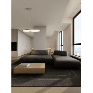 Lampa wisząca z płaskim okrągłym kloszem Trigna 61cm LED 2700-3000K szampańskie złoto