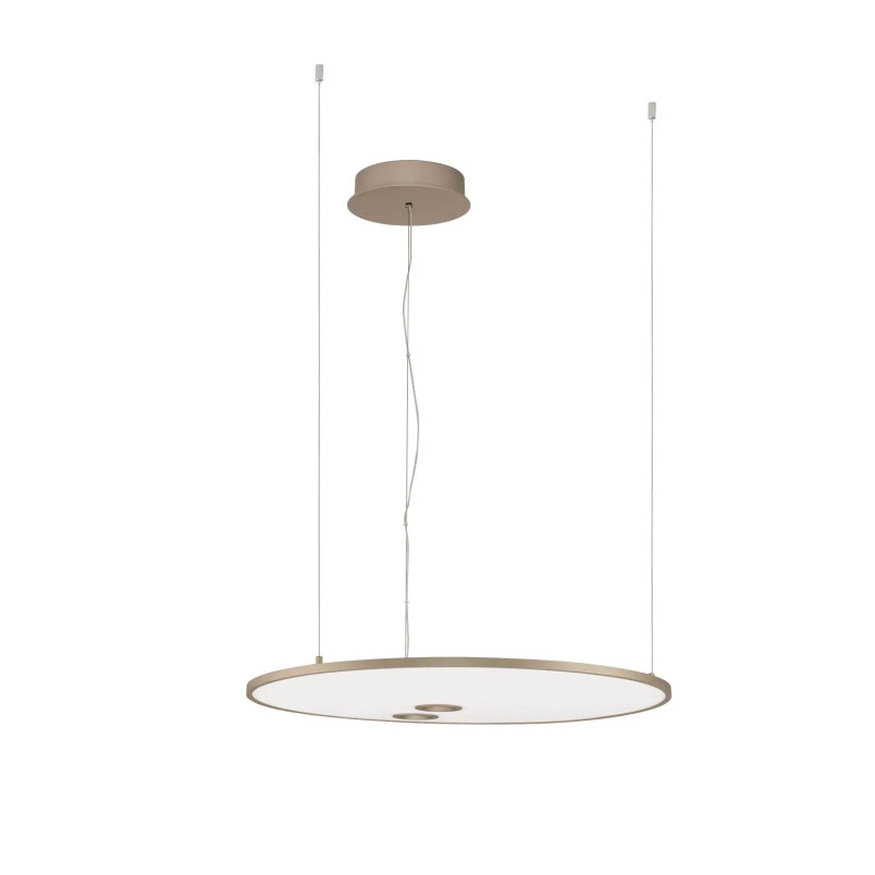 Lampa wisząca z płaskim okrągłym kloszem Trigna 61cm LED 2700-3000K szampańskie złoto