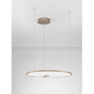 Lampa wisząca z płaskim okrągłym kloszem Trigna 61cm LED 2700-3000K szampańskie złoto