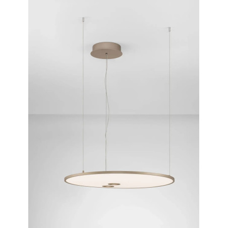 Lampa wisząca z płaskim okrągłym kloszem Trigna 61cm LED 2700-3000K szampańskie złoto