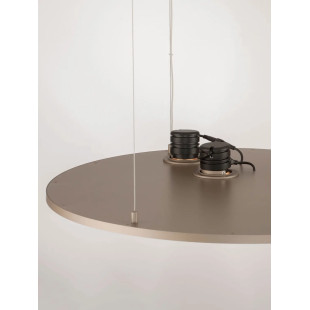Lampa wisząca z płaskim okrągłym kloszem Trigna 61cm LED 2700-3000K szampańskie złoto