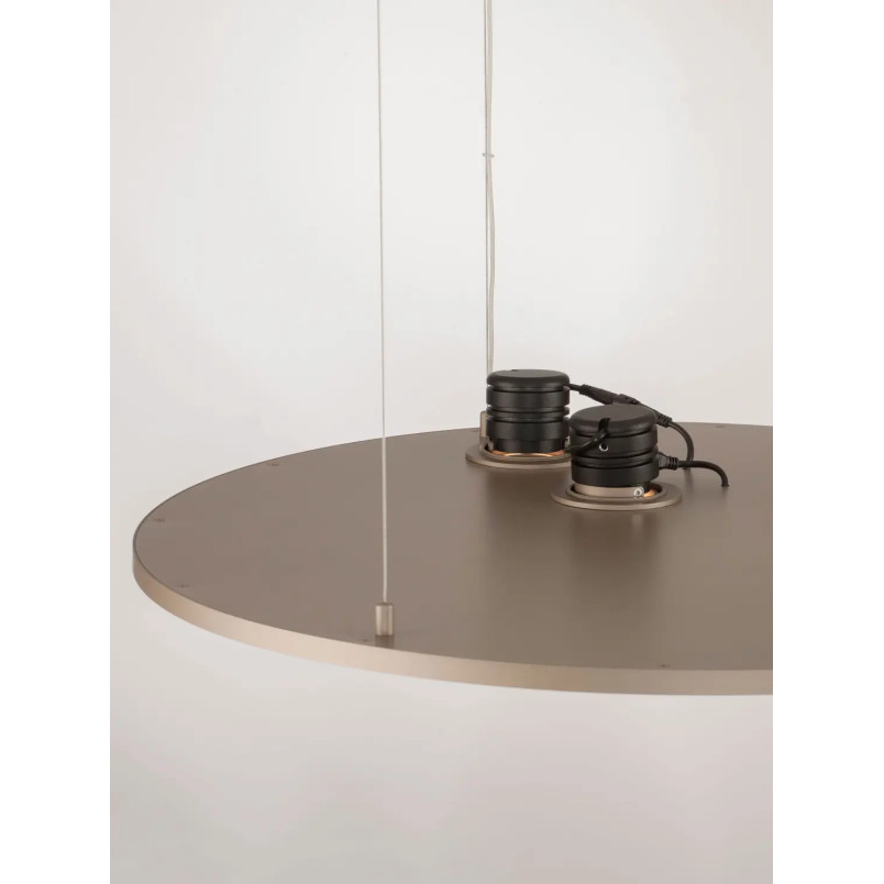 Lampa wisząca z płaskim okrągłym kloszem Trigna 61cm LED 2700-3000K szampańskie złoto