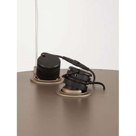 Lampa wisząca z płaskim okrągłym kloszem Trigna 61cm LED 2700-3000K szampańskie złoto