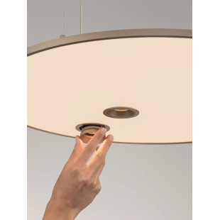Lampa wisząca z płaskim okrągłym kloszem Trigna 61cm LED 2700-3000K szampańskie złoto