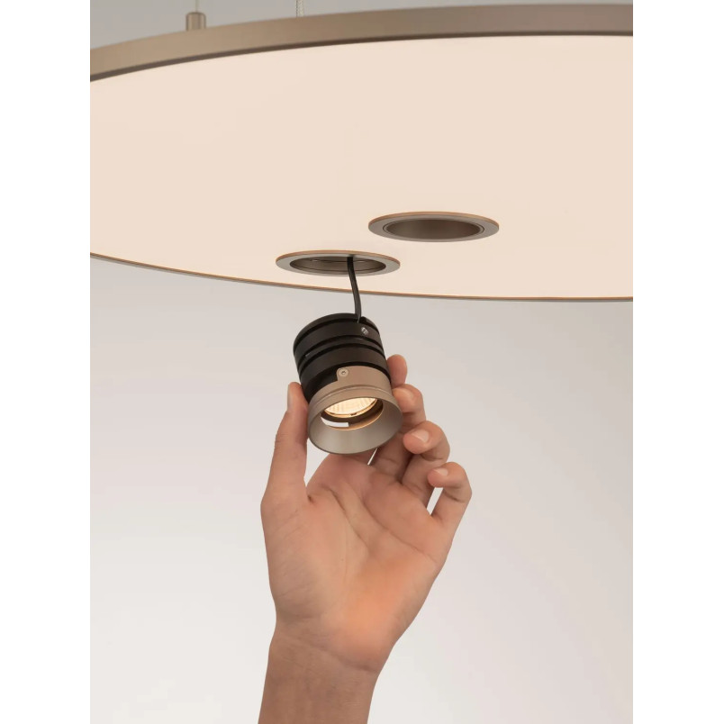 Lampa wisząca z płaskim okrągłym kloszem Trigna 61cm LED 2700-3000K szampańskie złoto