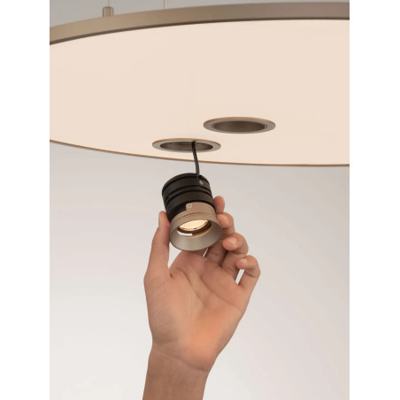 Lampa wisząca z płaskim okrągłym kloszem Trigna 61cm LED 2700-3000K szampańskie złoto