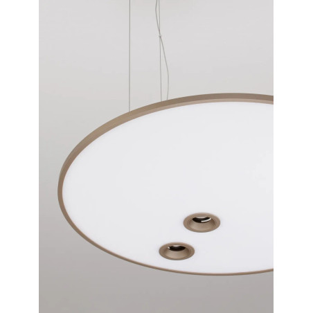 Lampa wisząca z płaskim okrągłym kloszem Trigna 61cm LED 2700-3000K szampańskie złoto