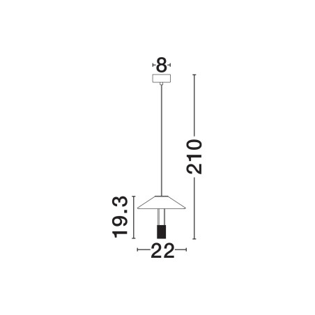 Lampa wisząca designerska Shifty LED 3000K 22cm biało-czarna