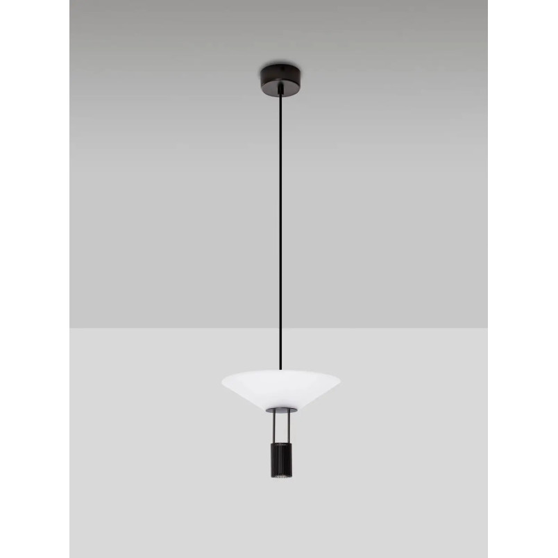 Lampa wisząca designerska Shifty II LED 3000K 22cm biało-czarna