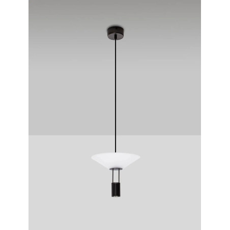 Lampa wisząca designerska Shifty II LED 3000K 22cm biało-czarna