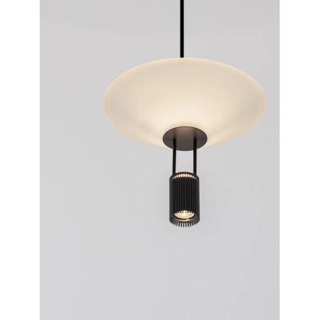 Lampa wisząca designerska Shifty II LED 3000K 22cm biało-czarna