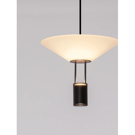 Lampa wisząca designerska Shifty II LED 3000K 22cm biało-czarna