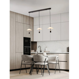 Lampa wisząca designerska 3 punktowa Shifty LED 3000K 100cm biało-czarna
