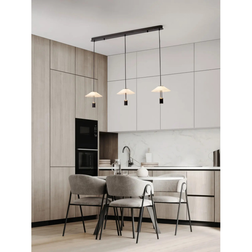 Lampa wisząca designerska 3 punktowa Shifty LED 3000K 100cm biało-czarna
