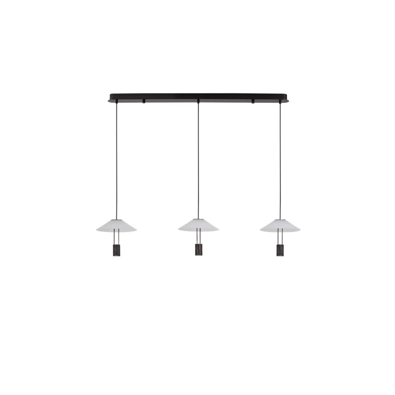 Lampa wisząca designerska 3 punktowa Shifty LED 3000K 100cm biało-czarna