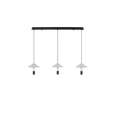 Lampa wisząca designerska 3 punktowa Shifty LED 3000K 100cm biało-czarna