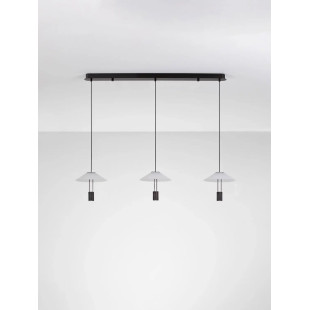 Lampa wisząca designerska 3 punktowa Shifty LED 3000K 100cm biało-czarna