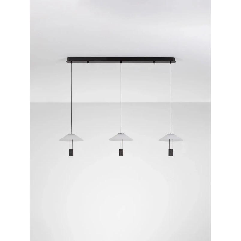 Lampa wisząca designerska 3 punktowa Shifty LED 3000K 100cm biało-czarna
