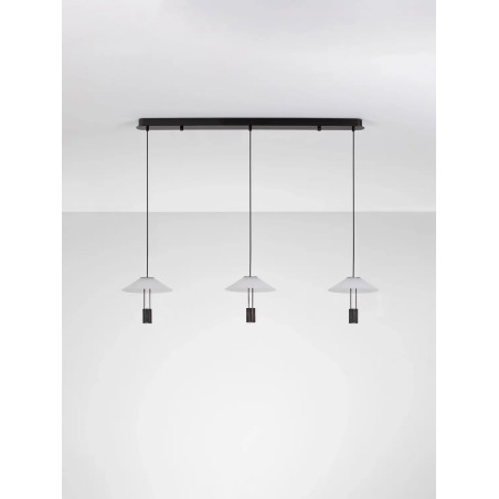 Lampa wisząca designerska 3 punktowa Shifty LED 3000K 100cm biało-czarna