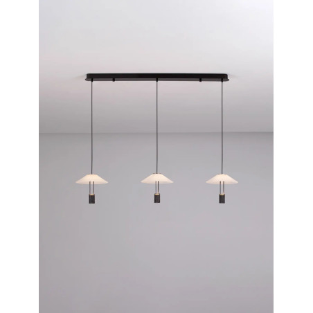 Lampa wisząca designerska 3 punktowa Shifty LED 3000K 100cm biało-czarna