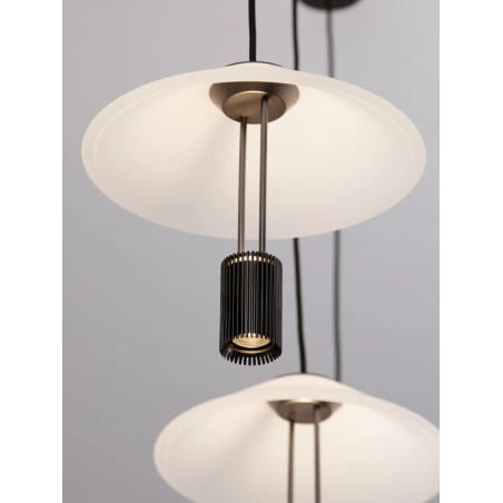 Lampa wisząca designerska 3 punktowa Shifty LED 3000K 100cm biało-czarna
