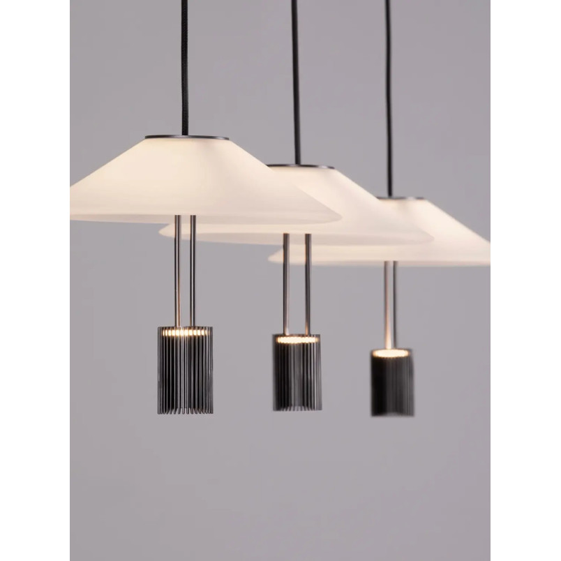 Lampa wisząca designerska 3 punktowa Shifty LED 3000K 100cm biało-czarna