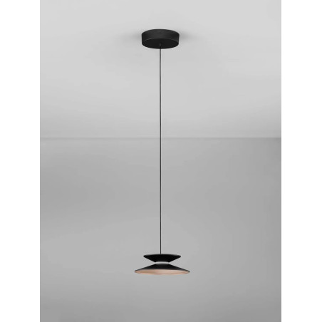 Lampa wisząca stożek - ściemniana triac Acconia 20cm LED 3000K czarny / złoty