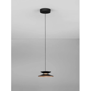 Lampa wisząca stożek - ściemniana triac Acconia 20cm LED 3000K czarny / złoty