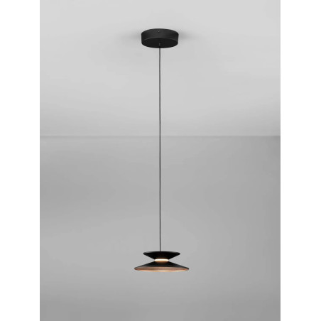 Lampa wisząca stożek - ściemniana triac Acconia 20cm LED 3000K czarny / złoty