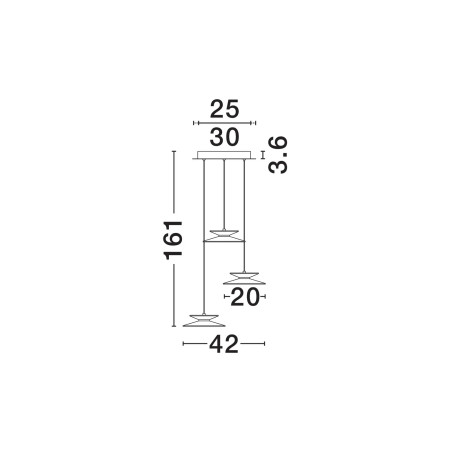 Lampa wisząca 3 punktowa - ściemniana triac Acconia 42cm LED 3000K czarny / złoty