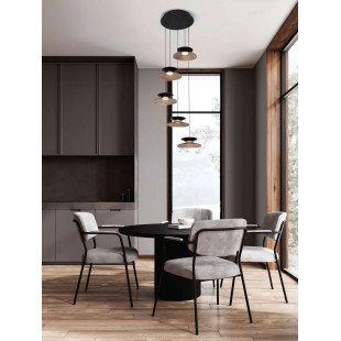 Lampa wisząca 5 punktowa - ściemniana triac Acconia 42cm LED 3000K czarny / złoty