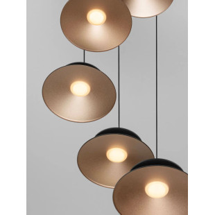 Lampa wisząca 5 punktowa - ściemniana triac Acconia 42cm LED 3000K czarny / złoty