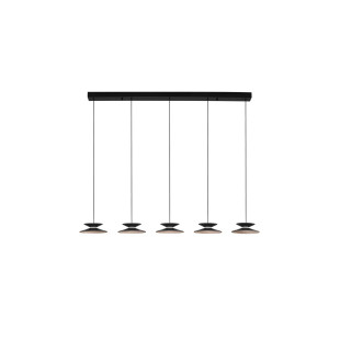 Lampa wisząca 5 punktowa na listwie - ściemniana triac Acconia 132cm LED 3000K czarny / złoty