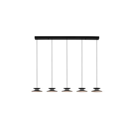 Lampa wisząca 5 punktowa na listwie - ściemniana triac Acconia 132cm LED 3000K czarny / złoty