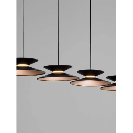 Lampa wisząca 5 punktowa na listwie - ściemniana triac Acconia 132cm LED 3000K czarny / złoty