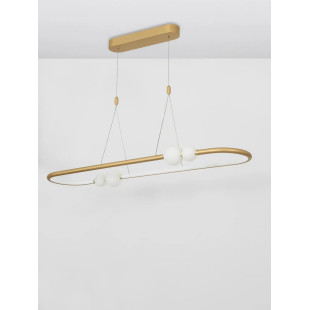 Lampa wisząca podłużna nowoczesna Lilla LED 100cm satynowe złoto