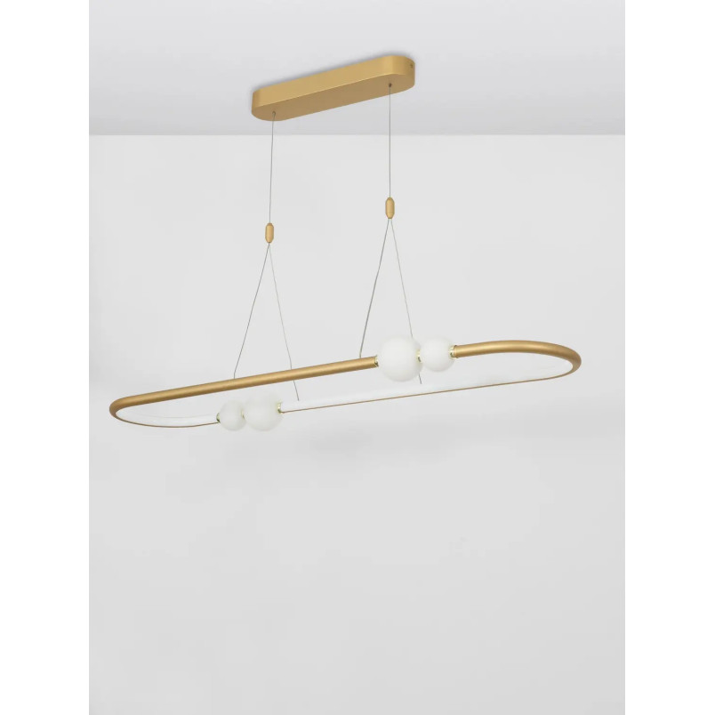 Lampa wisząca podłużna nowoczesna Lilla LED 100cm satynowe złoto