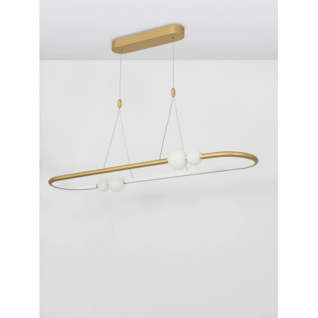 Lampa wisząca podłużna nowoczesna Lilla LED 100cm satynowe złoto