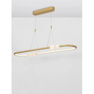 Lampa wisząca podłużna nowoczesna Lilla LED 100cm satynowe złoto