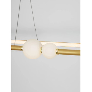 Lampa wisząca podłużna nowoczesna Lilla LED 100cm satynowe złoto