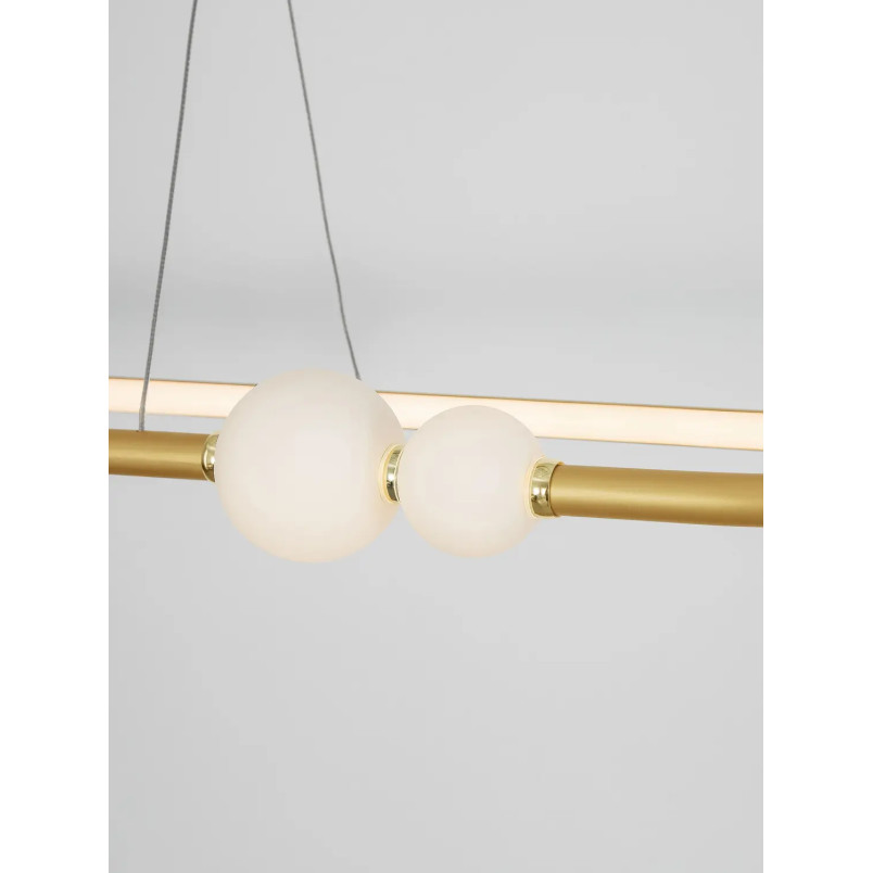 Lampa wisząca podłużna nowoczesna Lilla LED 100cm satynowe złoto