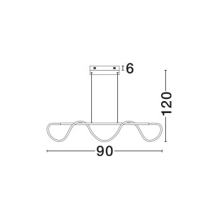 Lampa wisząca podłużna - nowoczesna Mortilla 90cm LED 3000K złota