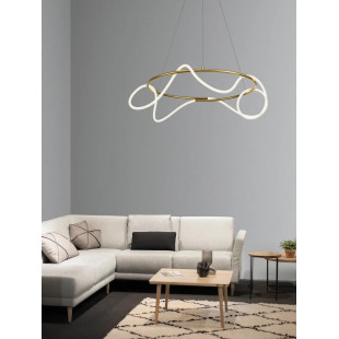 Lampa wisząca okrągła - nowoczesna Mortilla 70cm LED 3000K złota
