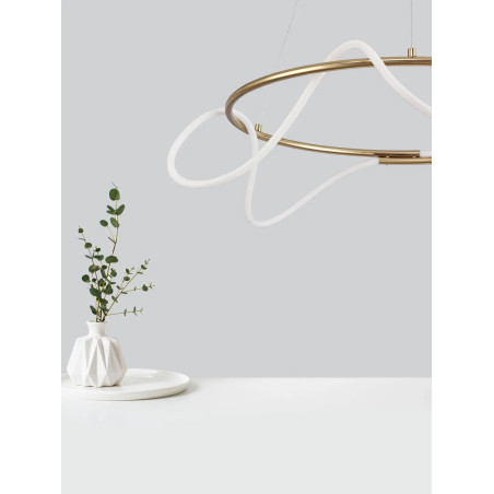Lampa wisząca okrągła - nowoczesna Mortilla 70cm LED 3000K złota