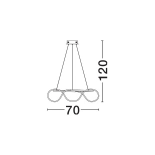 Lampa wisząca okrągła - nowoczesna Mortilla 70cm LED 3000K złota