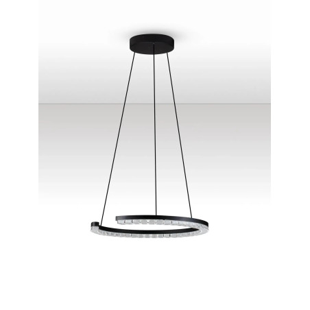 Lampa wisząca okrągła ze ściemniaczem Fazzano 46cm LED 3000K czarna