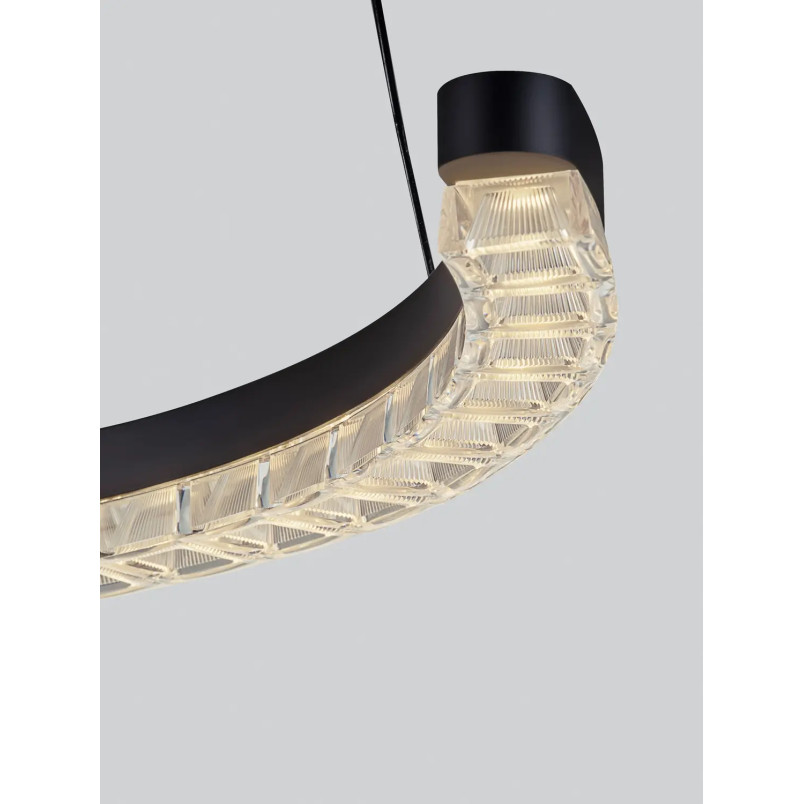 Lampa wisząca okrągła ze ściemniaczem Fazzano 46cm LED 3000K czarna