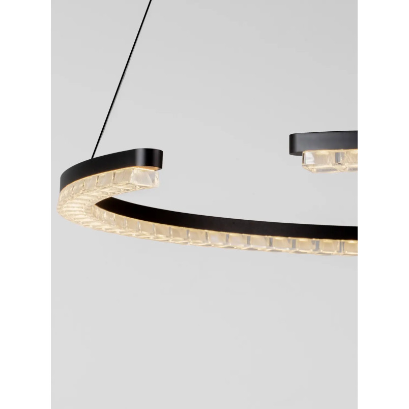 Lampa wisząca okrągła ze ściemniaczem Fazzano 65cm LED 3000K czarna